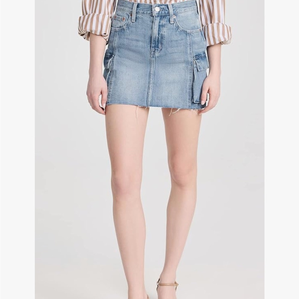 Pistola Light Blue Denim Rhea Cargo Mini Skirt